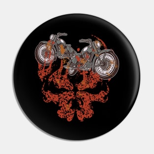 Motorcycle Grim Skull Biker Flame Pin