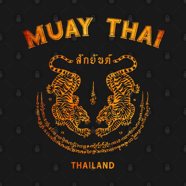 Muay Thai Tiger Sak Yant Tattoo Kickboxing Thailand by VintCam