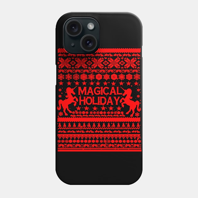 magical holiday ugly sweater Phone Case by crackdesign