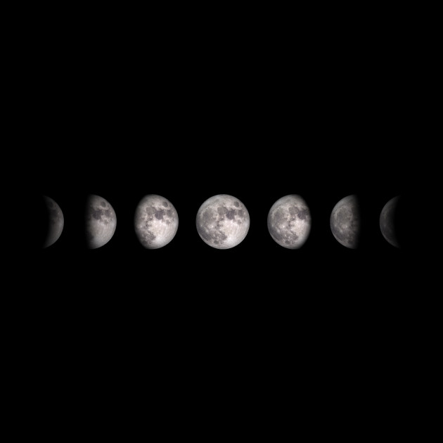 Moon Phases Horizontal Lunar Phases Celestial Design - Moon Phases ...