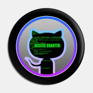 Git Hacker Kitty Pin