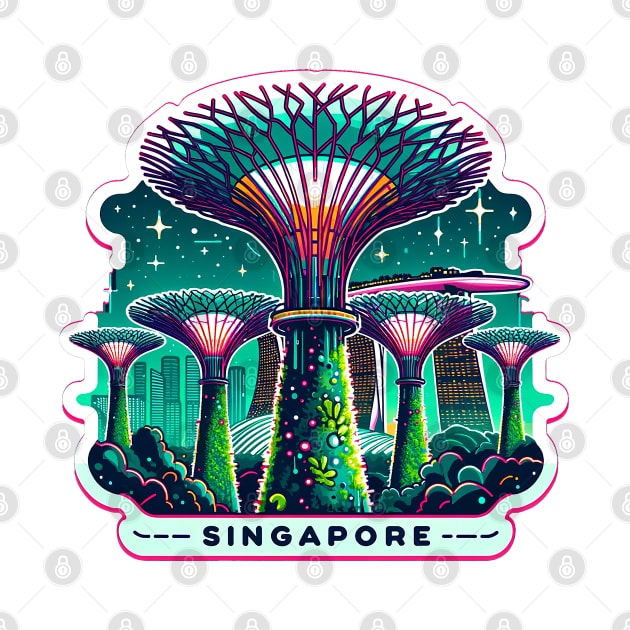 Sticker Singapore Supertree Glow by POD24