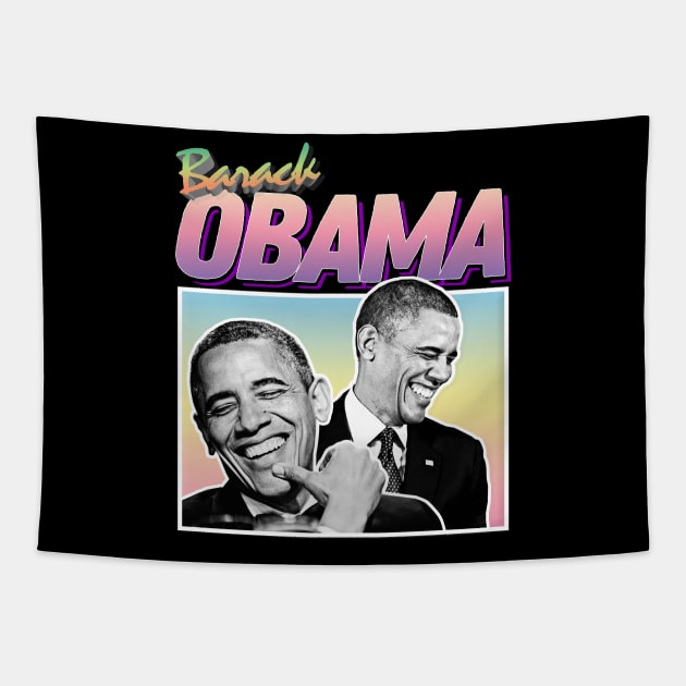 President Barack Obama Graphic Design 90s Style Hipster Statement Tee Tapestry by DankFutura