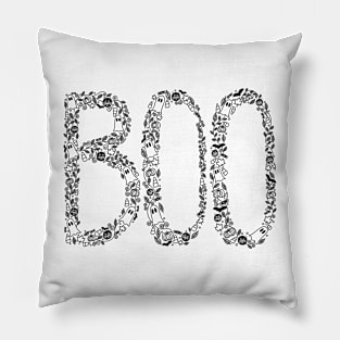 Halloween Boo Line Art Pillow