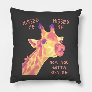 Missed Me Giraffe Kiss Pillow