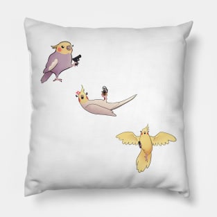 Birds with Guns Pillow