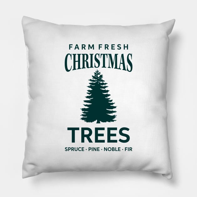 Christmas tree farm Pillow by My Happy-Design