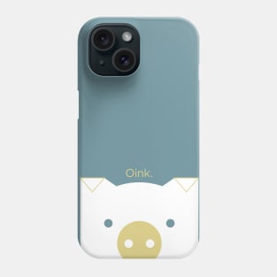 Peek-a-Boo Pig in Blue-Green and Gold Phone Case