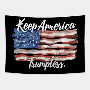 Keep America Trumpless American Flag Map Tapestry