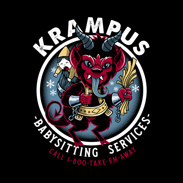 Krampus Babysitting Service - Creepy Cute Christmas - Goth Holiday by Nemons