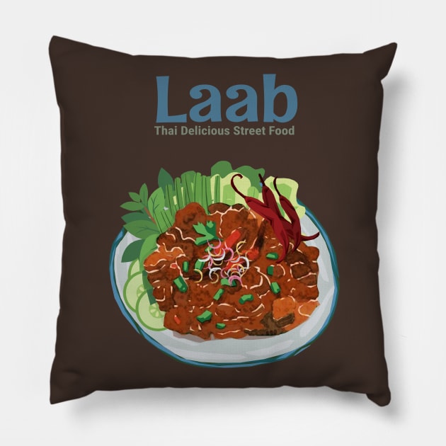 Thai Delicious Street Food Pillow by KewaleeTee