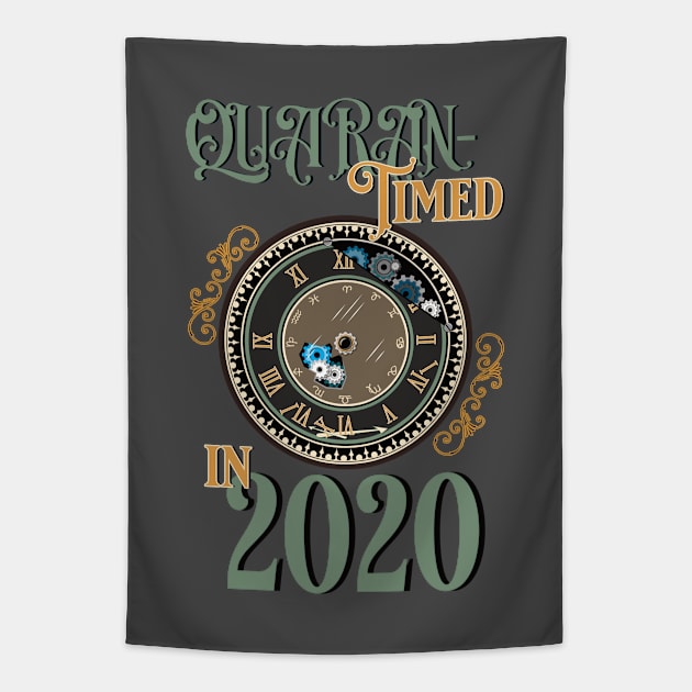 Quarantined in 2020 - Vintage Clock - Victorian Style Tapestry by dkdesigns27