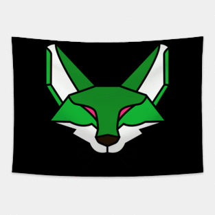 Geometric Green Fox Tapestry