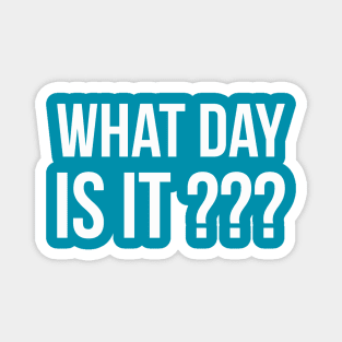 WHAT DAY IS IT??? funny saying quote Magnet