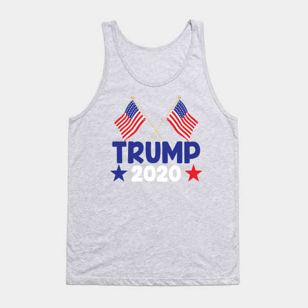 Trump 2020 With Crossed American Flag Design 45 Tank Top Teepublic