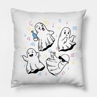 Ghostly Party Time: Spooky Fun with Dancing Spirits! Pillow