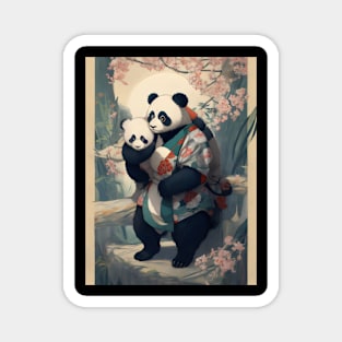 Japanese panda mother Magnet