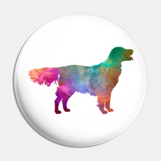 Flat Coated Retriever in watercolor Pin