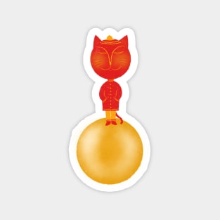 Japanese cat on golden sphere - version 2 Magnet