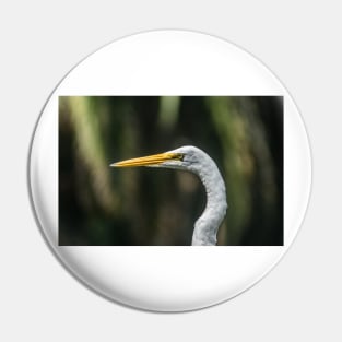 Headshot of an Egret Pin