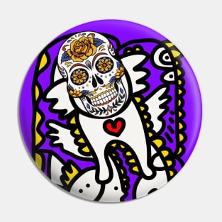 Skull Graffiti Pop Art Pin