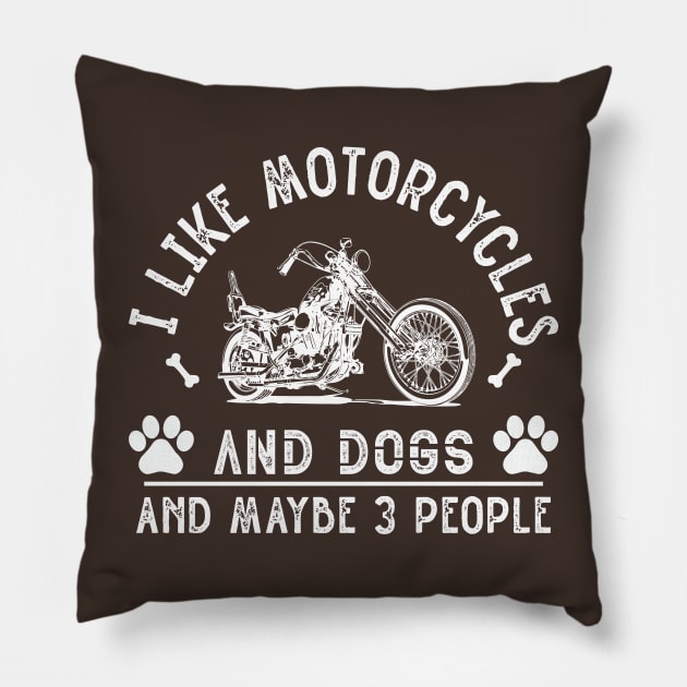 I like motorcycle and dogs Pillow by medabdallahh8