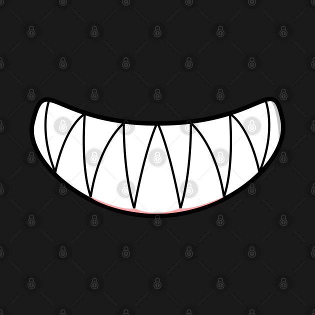 Creepy Monster Teeth Smile - Creepy Smiling Monster Teeth - T-Shirt ...