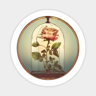 Rose in Glass Magnet