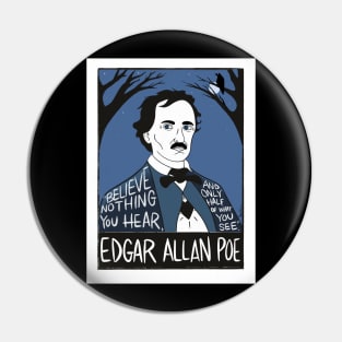 Edgar Allan Poe Folk Art Pin