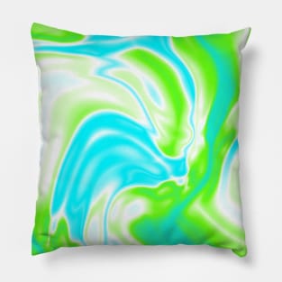 preppy trendy spring pastel aqua blue mint green Swirl Pillow