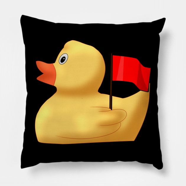 Red Flag Duck Pillow by TheQueerPotato