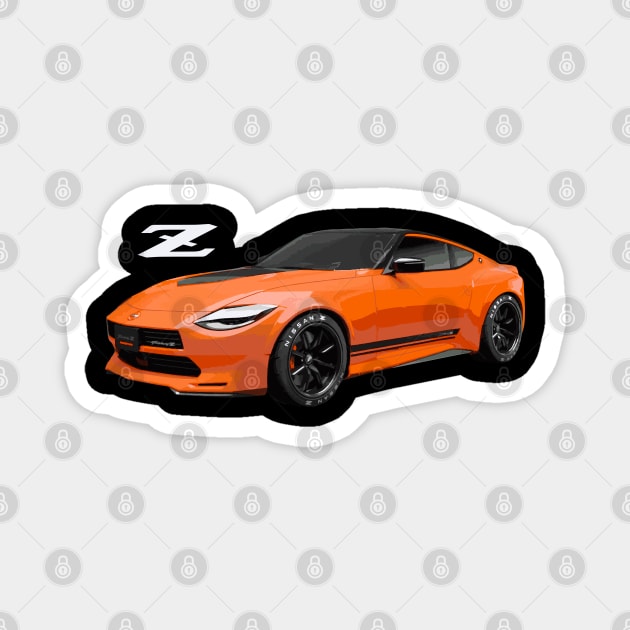 nissan Z Car z35 Fairlady proto 400 z orange Magnet by cowtown_cowboy