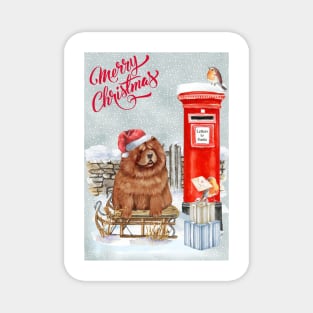 Chow Chow Merry Christmas Santa Dog Magnet