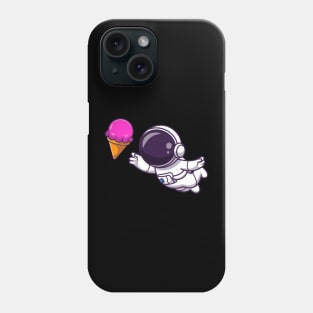 Astronaut Floating with Ice Cream Cartoon Phone Case