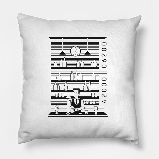 Bar code parody tee Pillow by Gammaray