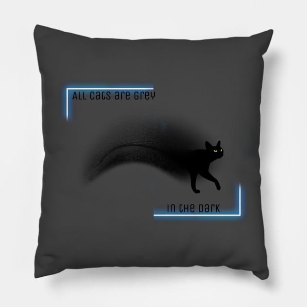 All cats are grey in the dark Pillow by Jna1zh