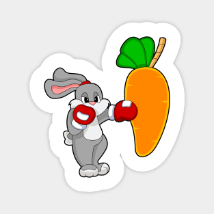 Rabbit Boxer Punching bag Carrot Magnet