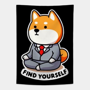 Find Yourself Shiba Inu Tapestry