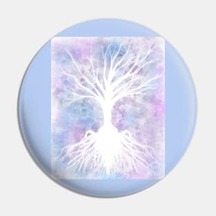 Glowing tree on purple background Pin