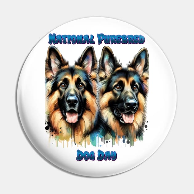 German Shepherds Celebrate Purebred Dog Day Pin by coollooks