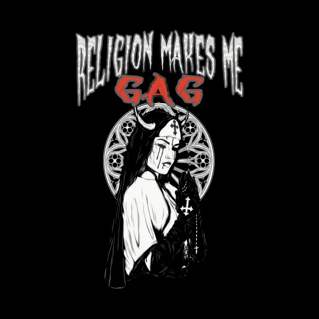 religions makes me gag - evil nun gothic antichrist by Kribis