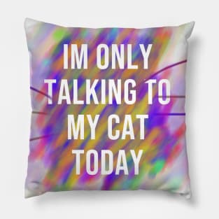 Im Only Talking to My Cat Today Pillow