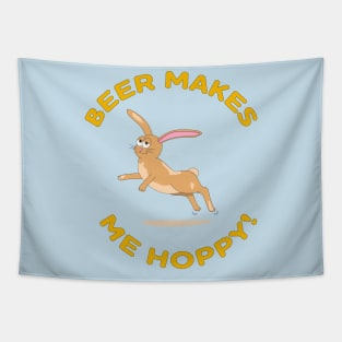 Beer Makes Me Hoppy! Funny Drinking Easter Bunny Tapestry