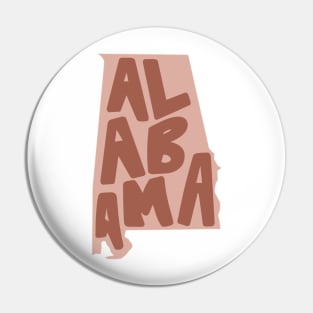 Alabama Doodle Letters Map Outline- crimson/red Pin