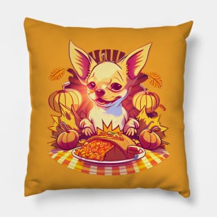 Chihuahua Giving Thanks In The Best Way Pillow