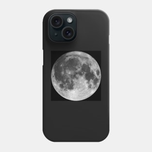 Full moon isolated on black night sky background Phone Case