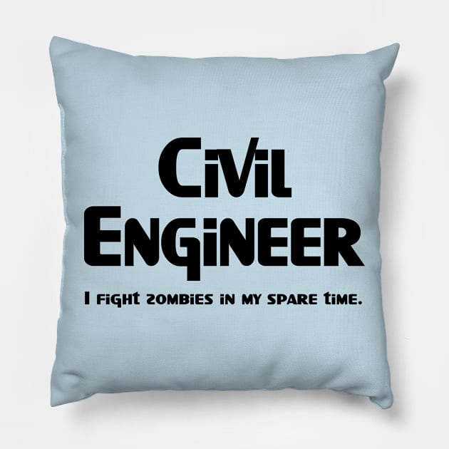 Civil Engineer Zombie Fighter Pillow by Barthol Graphics