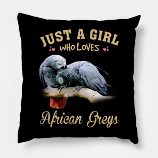 Grey Feathered Friends Stylish Tee Celebrating the Beauty of Parrots Pillow