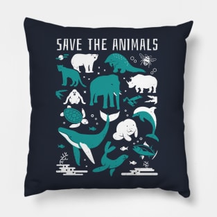 Save The Animals - Endangered Animals Pillow