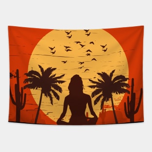 Beach meditation Tapestry